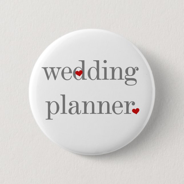 Badge Rond 5 Cm Wedding planner gris des textes (Devant)