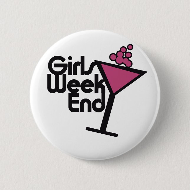 Badge Rond 5 Cm Week-end filles (Devant)
