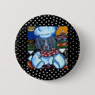 Badge Rond 5 Cm Weimaraner Chef