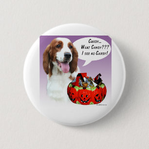 Badge Rond 5 Cm Welsh Springer Spaniel Halloween Candy