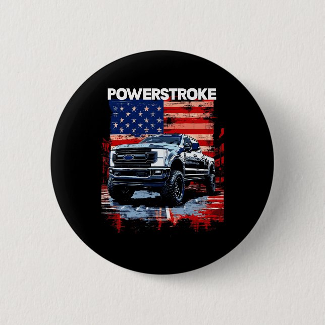 Badge Rond 5 Cm Werstroke Single Cab Truck American Flag New Body  (Devant)
