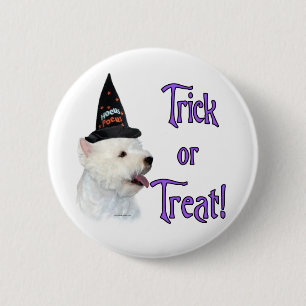 Badge Rond 5 Cm West Highland White Terrier Trick