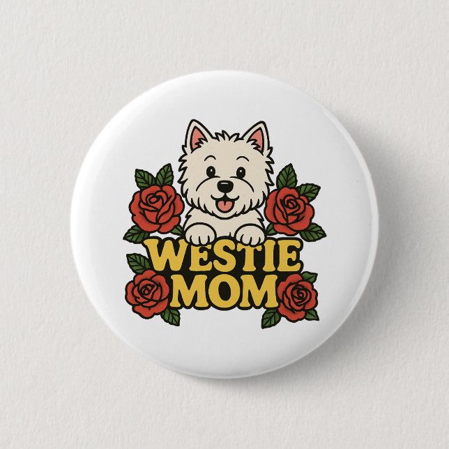 Badge Rond 5 Cm Westie Mom (Devant)