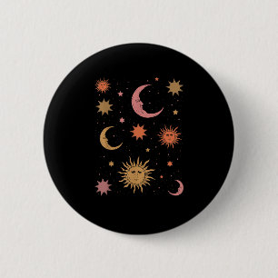 Badge Rond 5 Cm Whimsigoth esthétique Vintage demi lune soleil