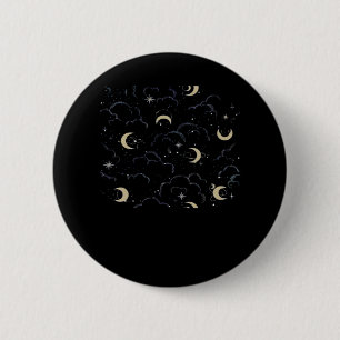 Badge Rond 5 Cm Whimsigoth Nuages Sun Moon Witchy