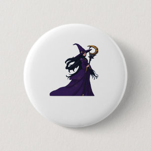 Badge Rond 5 Cm Whimsigothique Lune sorcière