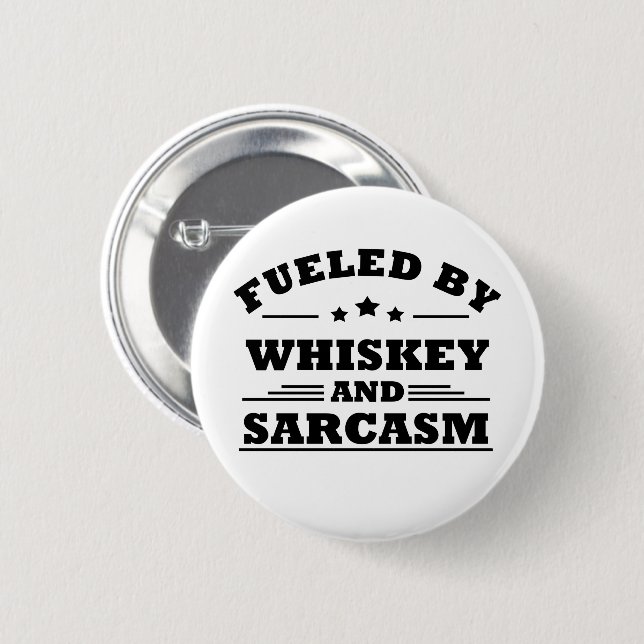 Badge Rond 5 Cm Whiskey cite d'amusants propos d'alcool (Devant & derrière)