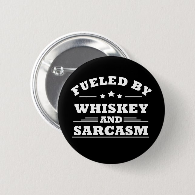Badge Rond 5 Cm Whiskey cite d'amusants propos d'alcool (Devant & derrière)