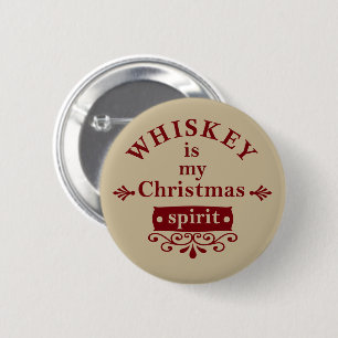 Badge Rond 5 Cm Whiskey est mon esprit de Noël