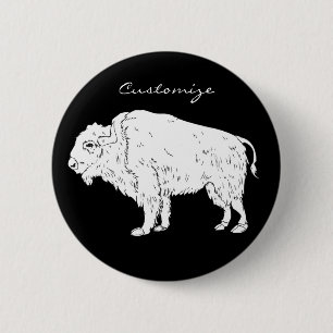 Badge Rond 5 Cm White Buffalo Thunder_cove