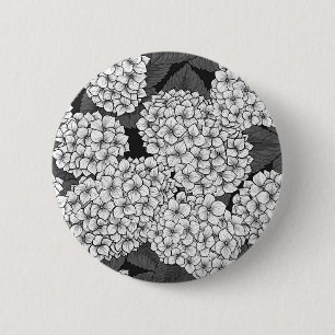 Badge Rond 5 Cm White hydrangea