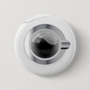 Badge Rond 5 Cm White Washington Machine