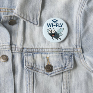 Badge Rond 5 Cm Wifi amusant