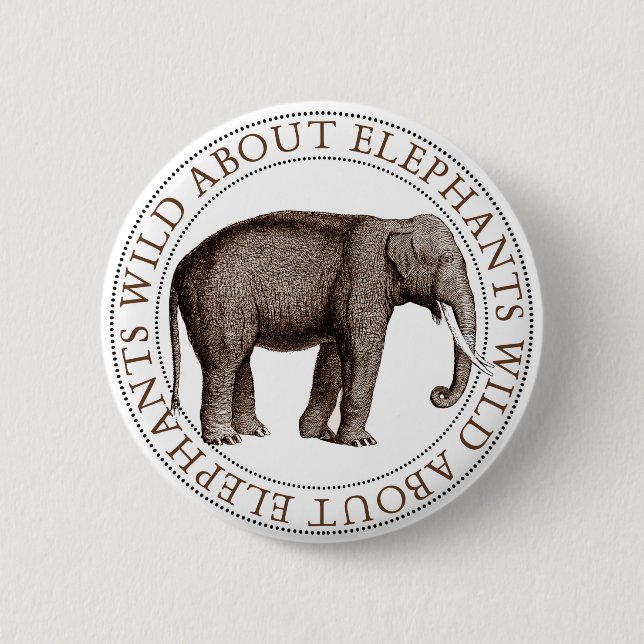 Badge Rond 5 Cm Wild About Elephants (Devant)