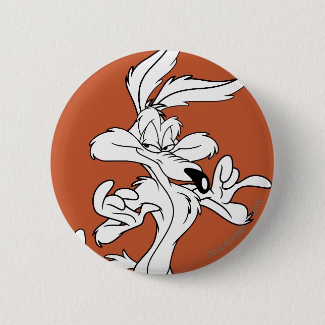 Badge Rond 5 Cm WILE E. COYOTE™ A L'Air Agréable (Devant)
