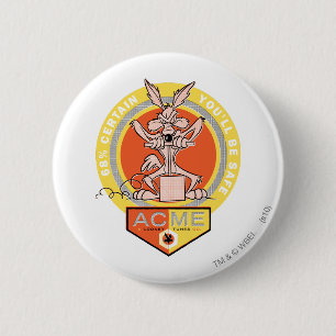 Badge Rond 5 Cm WILE E. COYOTE™ Acme - 68% Certains que vous serez