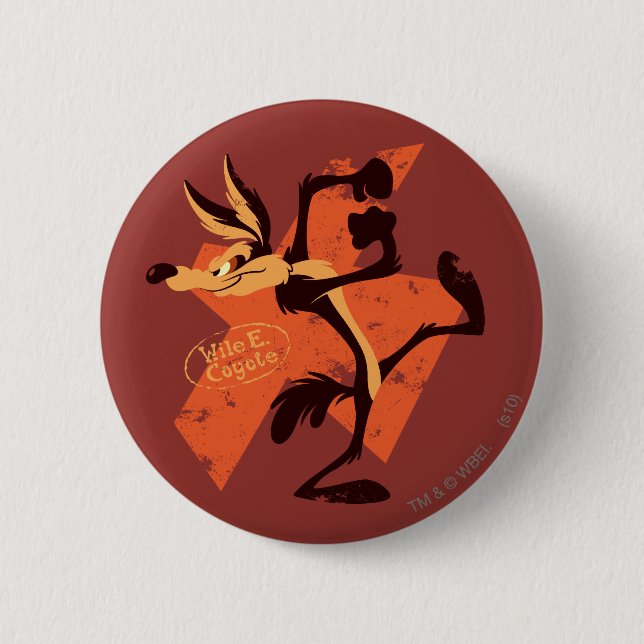 Badge Rond 5 Cm WILE E. COYOTE™ Préparation À L'Exécution (Devant)
