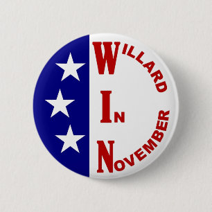 Badge Rond 5 Cm Willard en novembre avec des étoiles