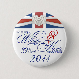 Badge Rond 5 Cm William et Kate épousant le Pin commémoratif de