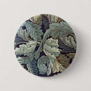 Badge Rond 5 Cm William Morris Acanthus Feuilles