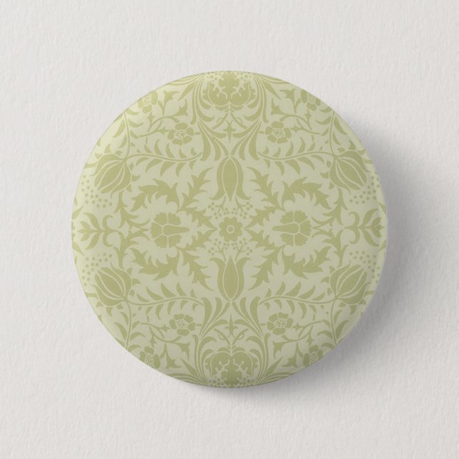 Badge Rond 5 Cm William Morris Borge Mariage Soft Green (Devant)