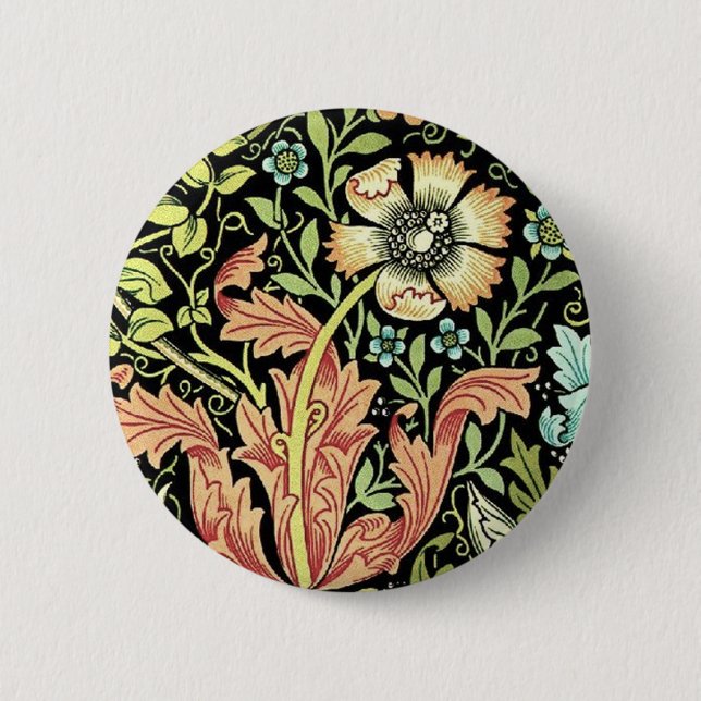 Badge Rond 5 Cm William Morris Compton Fond d'écran classique (Devant)