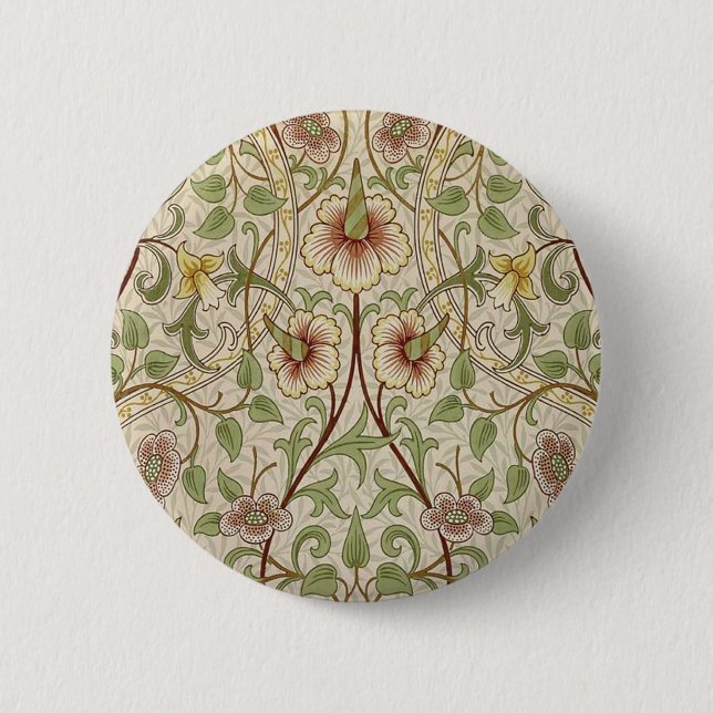Badge Rond 5 Cm William Morris Daffodil Fond d'écran classique (Devant)