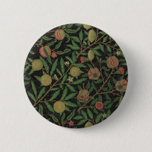 Badge Rond 5 Cm William Morris grenade Fruit noir