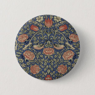 Badge Rond 5 Cm William Morris Tudor Fond d'écran Rose