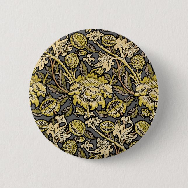 Badge Rond 5 Cm William Morris Wey Fond d'écran Floral (Devant)