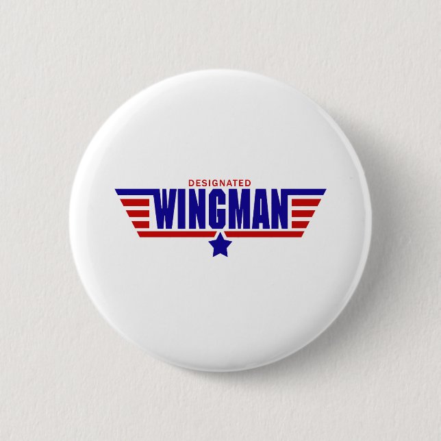 Badge Rond 5 Cm Wingman indiqué (Devant)