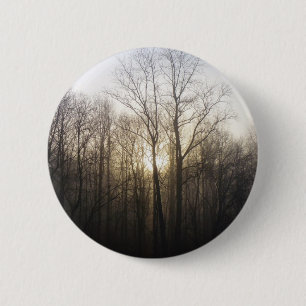 Badge Rond 5 Cm Winter Fog Sunrise Nature Photographie