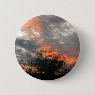 Badge Rond 5 Cm Winter Sunset Nature Paysage Photographie