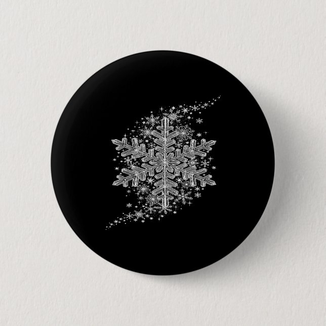 Badge Rond 5 Cm Winter Wonderland Snowflake Holiday Design For Men (Devant)