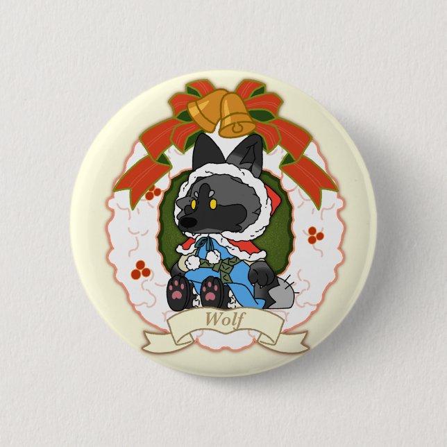 Badge Rond 5 Cm wolf Button (Devant)