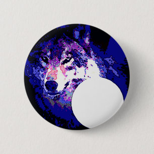Badge Rond 5 Cm Wolf & Moon