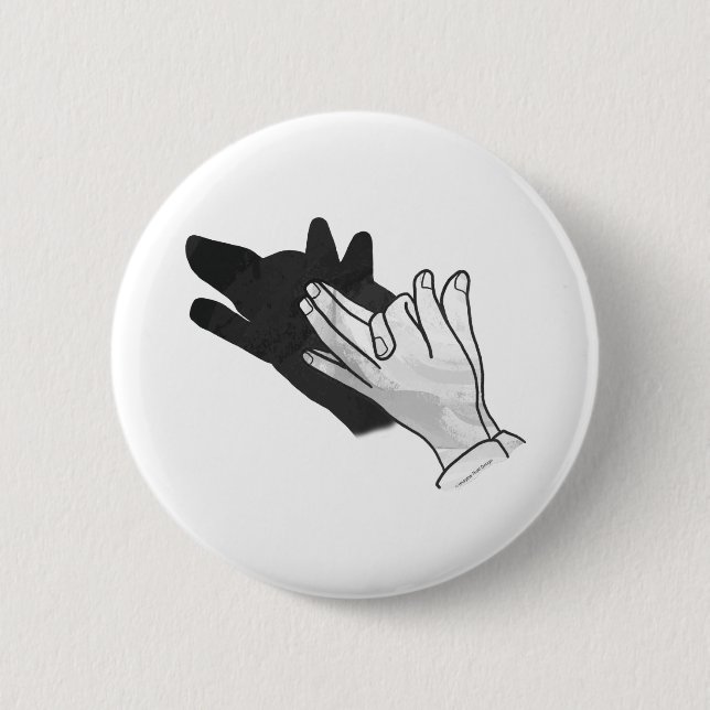 Badge Rond 5 Cm Wolf Silhouette (Devant)