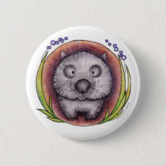 Badge Rond 5 Cm "Wombie" l'insigne de bouton de wombat