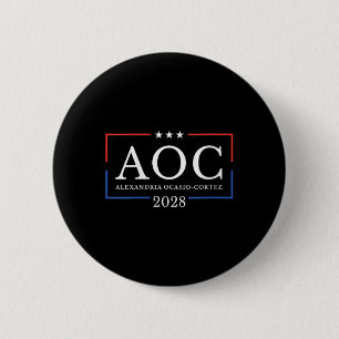 Badge Rond 5 Cm Womens Aoc For President 2028 Simple Sign For Wome