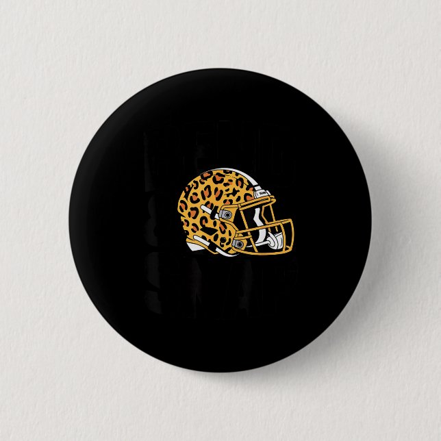 Badge Rond 5 Cm Women's Bend &amp; Snap Leopard Print Helmet Footb (Devant)