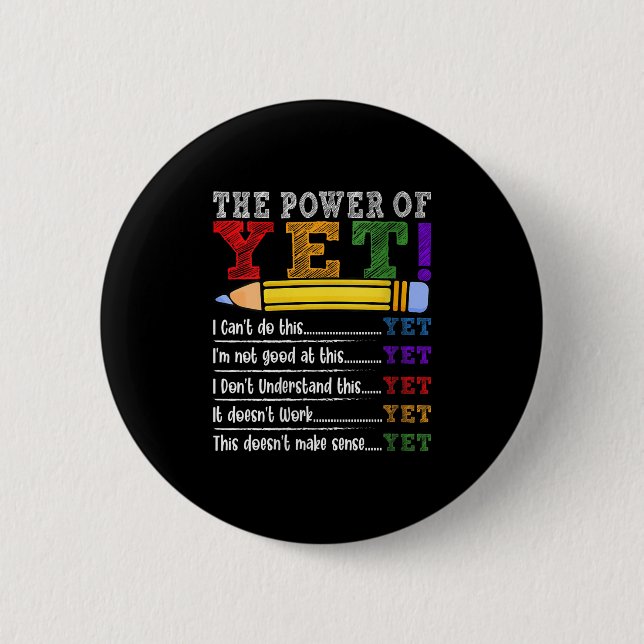 Badge Rond 5 Cm Womens Growth Mindset Teacher Motivational Sitive  (Devant)