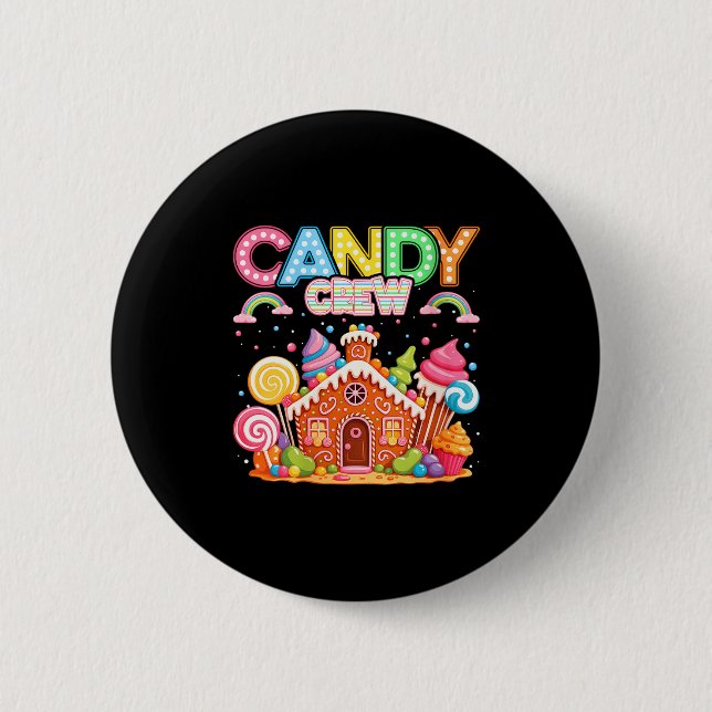 Badge Rond 5 Cm Womens Merry Christmas Candy Crew Squad Matching X (Devant)
