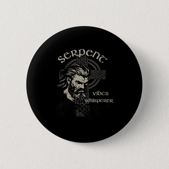 Badge Rond 5 Cm Womens Serpent Vibes Whisperer Nordic Mystic Beard (Devant)