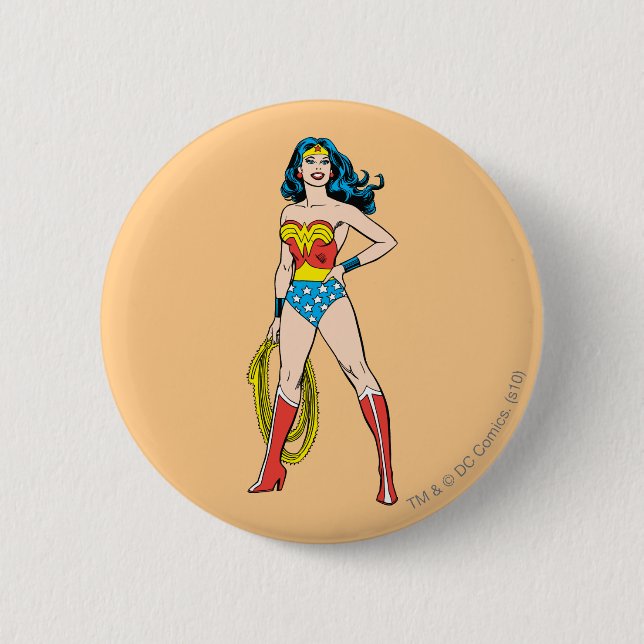 Badge Rond 5 Cm Wonder Woman debout (Devant)