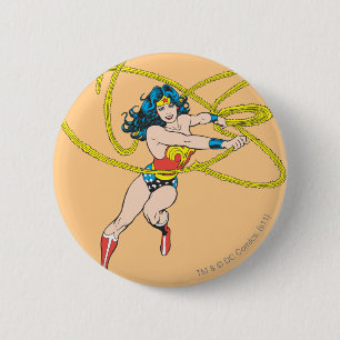 Badge Rond 5 Cm Wonder Woman Holds Lasso 1
