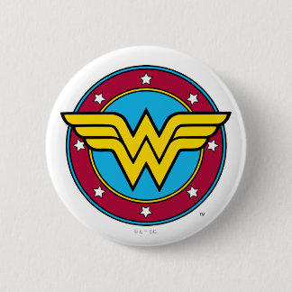 Badge Rond 5 Cm Wonder Woman | Logo Cercle & Etoiles