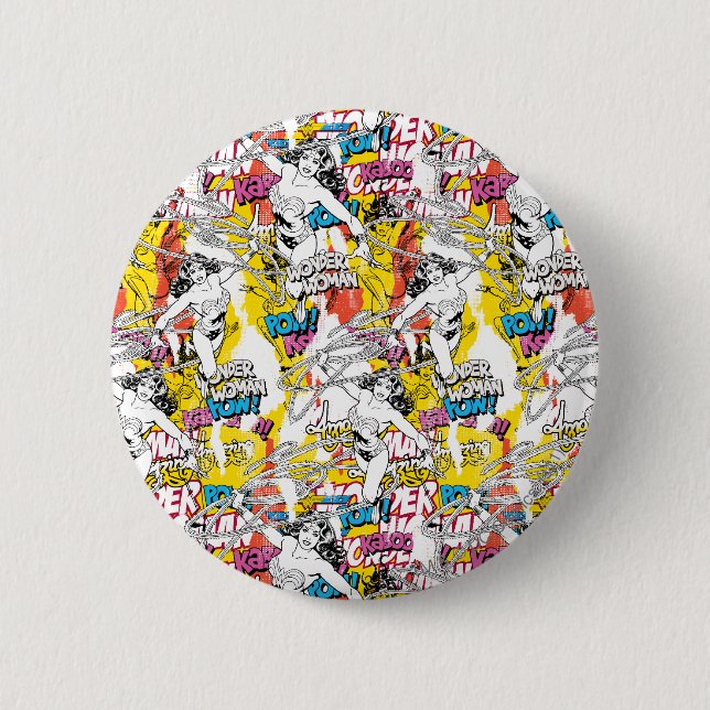 Badge Rond 5 Cm Wonder Woman Neon Motif (Devant)