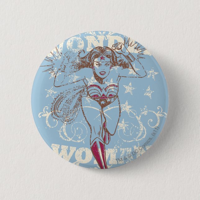 Badge Rond 5 Cm Wonder Woman Pow (Devant)