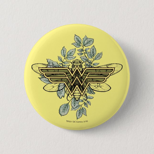 Badge Rond 5 Cm Wonder Woman Queen Bee Logo (Devant)