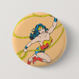 Badge Rond 5 Cm Wonder Woman tient Lasso 3